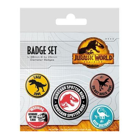 JURASSIC WORLD 3 - Warnings Signs - Pack 5 BadgesFIGBP80745_1.jpg