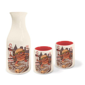 JAPANESE STYLE - Burgerzilla - Set de 2 mugs à  Sake + bouteille à  sake JAPANESE STYLE - Burgerzilla - Set de 2 mugs à  Sake + bouteille à  sakeFIGGP85665_1.jpg